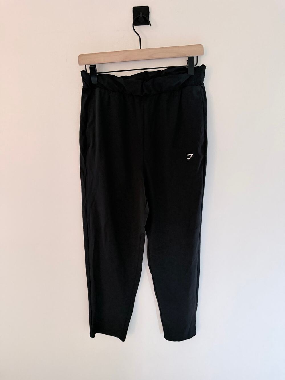 Gymshark Black Gathered Waistband Athleisure  Active ware Pants-Size S